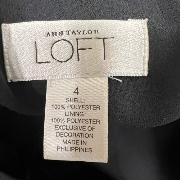 Loft Ann Taylor Black Pleated Cocktail Dress Size 4 - Picture 5 of 9